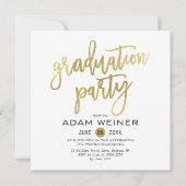 Trendy Graduation Party Einladung Imitats Gold (Vorderseite)