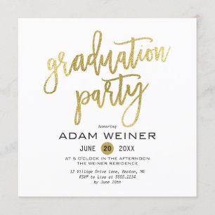 Trendy Graduation Party Einladung Imitats Gold