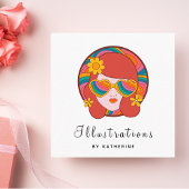 Trendy Grafik Designer Illustrator Social Media Quadratische Visitenkarte