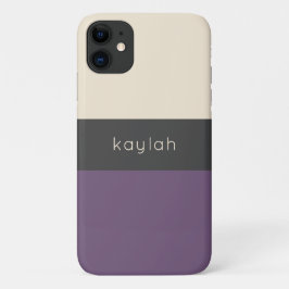 Trendy Grape Color Block Muster mit beliebigem Nam Case-Mate iPhone Hülle