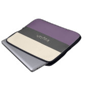 Trendy Grape Color Block Muster mit Name Laptopschutzhülle (Vorne Knopf)