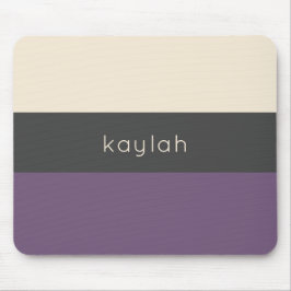 Trendy Grape Color Block Muster mit Name Mousepad