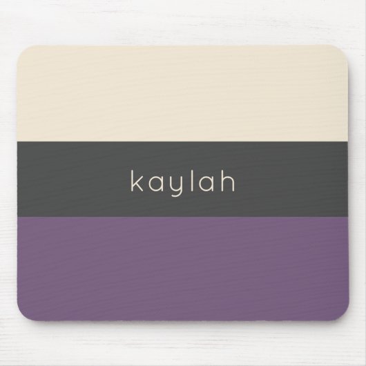 Trendy Grape Color Block Muster mit Name Mousepad (Vorne)