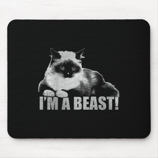 Trendy Graphic Cat Briefmarke Ich bin ein Biest Mousepad (Vorne)