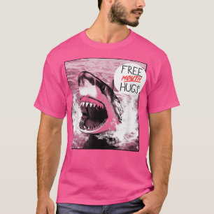 Trendy Graphic Great White Shark Free Mouth Hugs T-Shirt