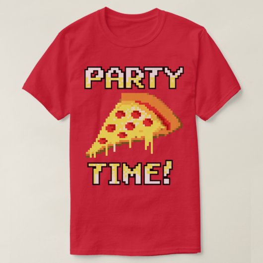 Trendy Graphic Pielated Pizza Party Time 33085631 T-Shirt (Design vorne)