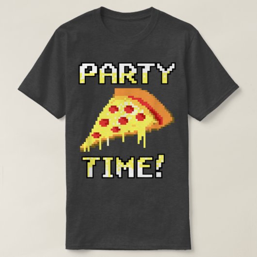 Trendy Graphic Pixated Pizza Party Time!5634 T-Shirt (Design vorne)
