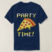 Trendy Graphic Pixated Pizza Party Time! Premium T-Shirt (Design vorne)