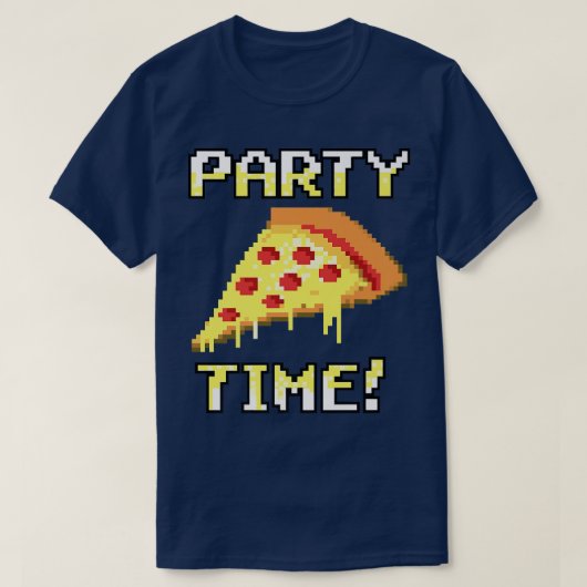 Trendy Graphic Pixated Pizza Party Time! Premium T-Shirt (Design vorne)