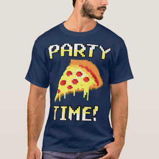 Trendy Graphic Pixated Pizza Party Time! Premium T-Shirt