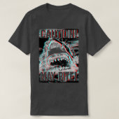 Trendy Graphic Shark Attack Vorsicht kann beißen T-Shirt (Design vorne)
