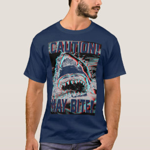 Trendy Graphic Shark Attack Vorsicht kann beißen T-Shirt