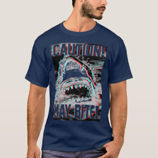 Trendy Graphic Shark Attack Vorsicht kann beißen T-Shirt