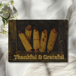 Trendy Grateful und Thankful Hanging Ohren Mais Feiertagskarte