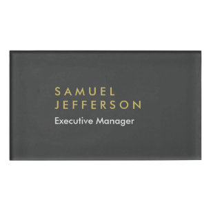 Trendy grau Schwarz beruflich schlicht modern Namenschild