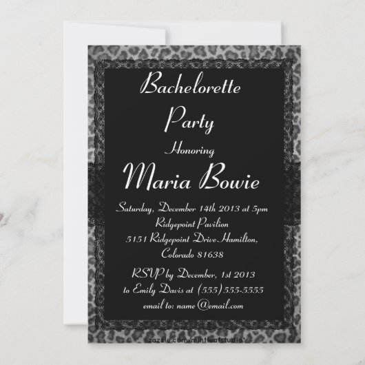 Trendy grauer einladung (Rückseite)