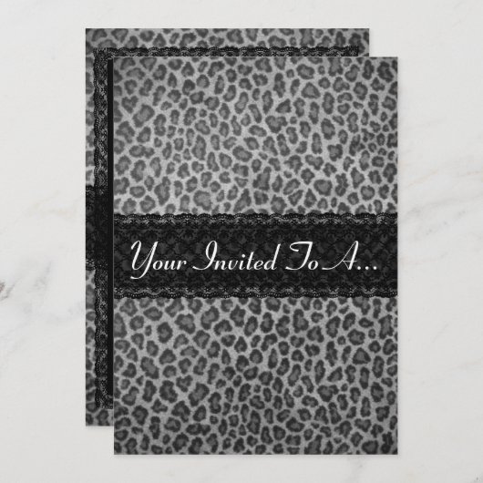 Trendy grauer einladung (Vorne/Hinten)