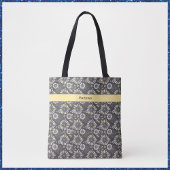 Trendy Gray and Yellow Floral Tasche
