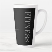 Trendy Gray Black Fitness - Name Milchtasse (Rechts)