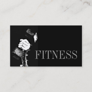 Trendy Gray Black Fitness Sport Business Card Visitenkarte