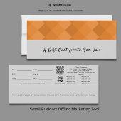 Trendy Gray Black Orange Script Geschenkgutschein