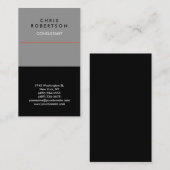 Trendy Gray Black Red Business Card Visitenkarte (Vorne/Hinten)