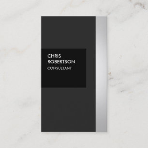 Trendy Gray Black Strip Creative Business Card Visitenkarte