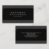 Trendy Gray Black Strip Monogram Business Card Visitenkarte (Vorne/Hinten)