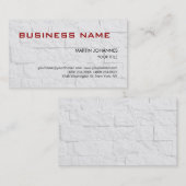 Trendy Gray Briy Wall Red Business Card Visitenkarte (Vorne/Hinten)