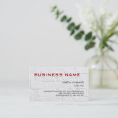 Trendy Gray Briy Wall Red Business Card Visitenkarte (Stehend Vorderseite)