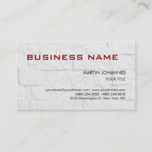 Trendy Gray Briy Wall Red Business Card Visitenkarte