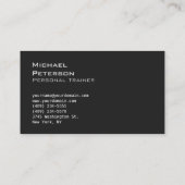 Trendy Gray Fitness Sport Business Card Visitenkarte (Rückseite)