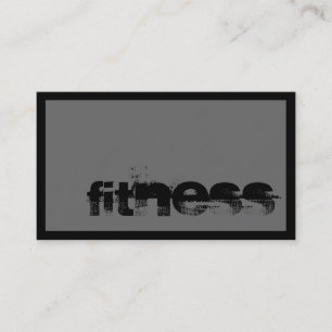 Trendy Gray Fitness Sport Business Card Visitenkarte