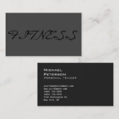 Trendy Gray Fitness Sport Business Card Visitenkarte (Vorne/Hinten)