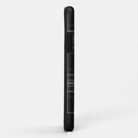 Trendy Gray Flannel Karierte bearbeitbare Name Cas Case-Mate iPhone Hülle (Hinten/Rechts)