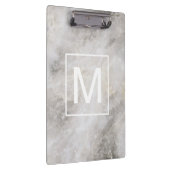 Trendy Gray Marble Mit Monogramm Klemmbrett (Rechts)