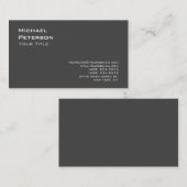 Trendy Gray Modern Stylish Business Card Visitenkarte (Vorne/Hinten)