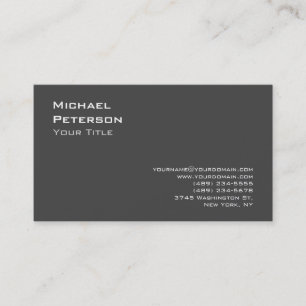 Trendy Gray Modern Stylish Business Card Visitenkarte