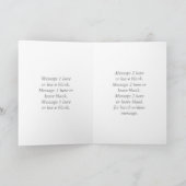 Trendy Gray Monogram & White Name, Ocean Blue Karte (Innenseite)