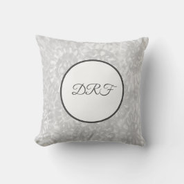Trendy Gray Painted Blume mit Monogramm Kissen