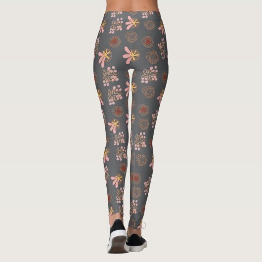 Trendy Gray Pattern Leggings (Rückseite)