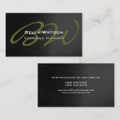 Trendy Gray Pattern Monogram Visitenkarte (Vorne/Hinten)