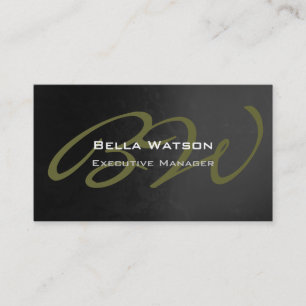 Trendy Gray Pattern Monogram Visitenkarte
