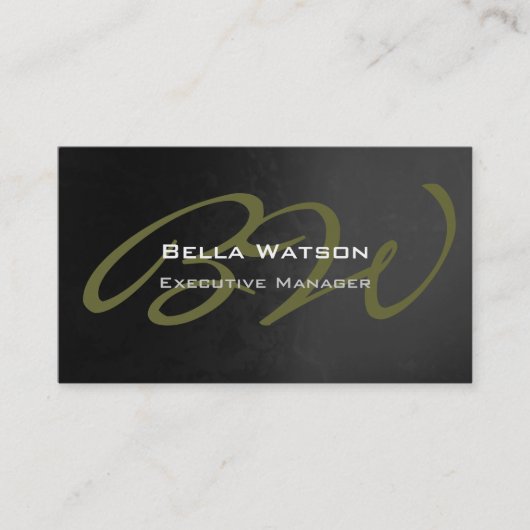 Trendy Gray Pattern Monogram Visitenkarte (Vorderseite)