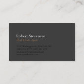 Trendy Gray Real Anwesen Agent Business Card Visitenkarte (Rückseite)