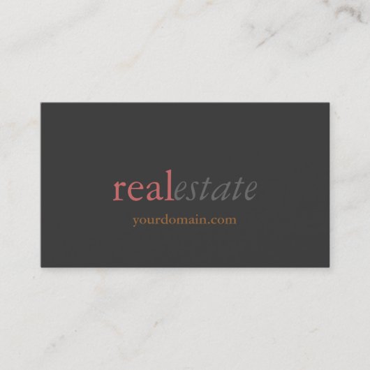 Trendy Gray Real Anwesen Agent Business Card Visitenkarte (Vorderseite)