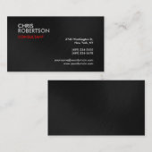 Trendy Gray Red Attractive Business Card Visitenkarte (Vorne/Hinten)