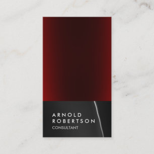 Trendy Gray Red Consultant Business Card Visitenkarte