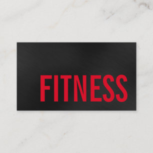 Trendy Gray Red Personal Fitness Trainer Sports Visitenkarte