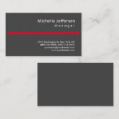 Trendy Gray Red Stylish Manager Business Card Visitenkarte (Vorne/Hinten)